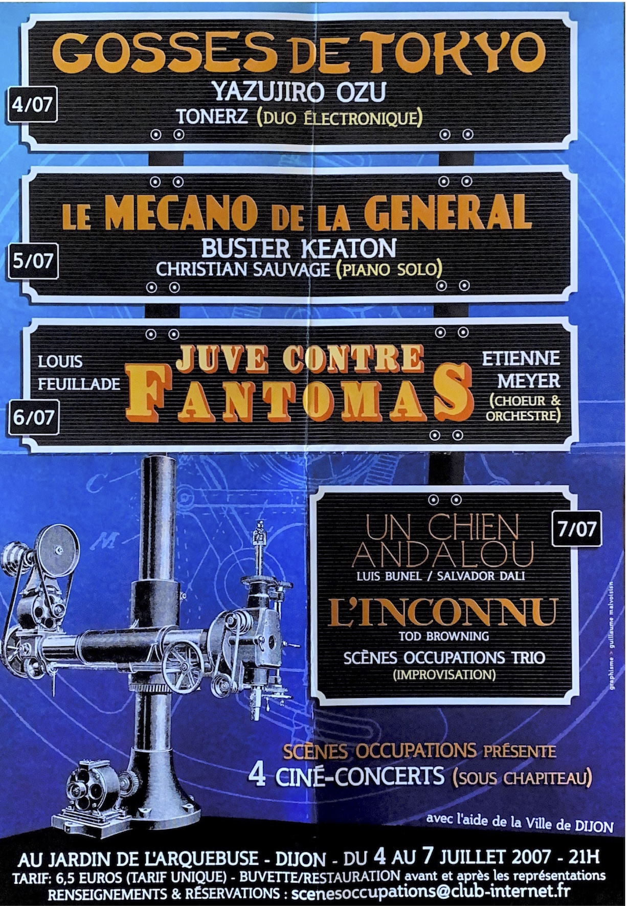 affiche du festival de ciné-concerts de Dijon 2007